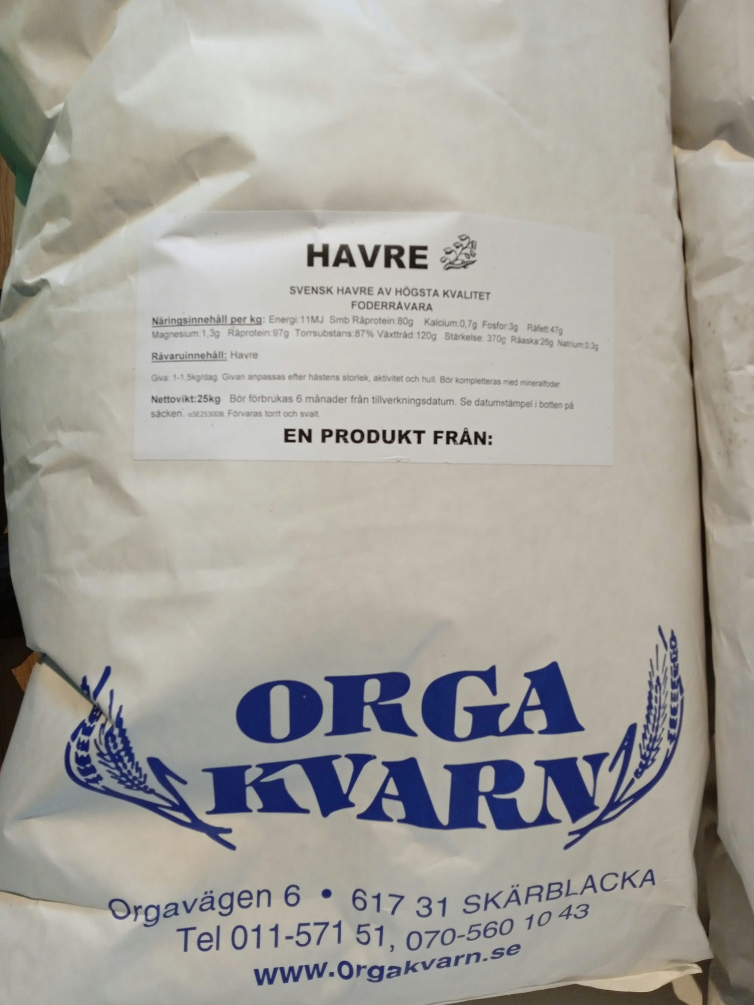 Havre  25 kg orga kvarn