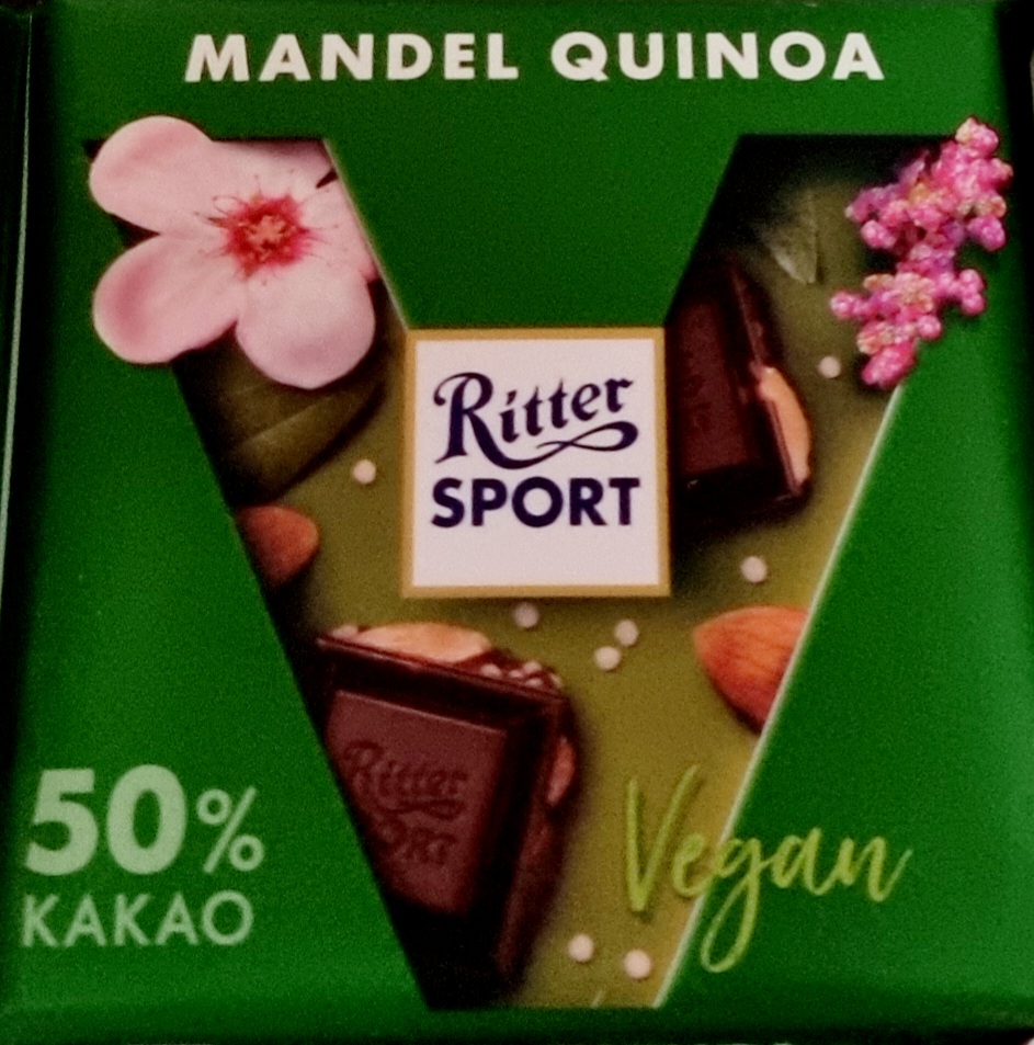 Ritter sport vegan, mandel och quinoa, 100g