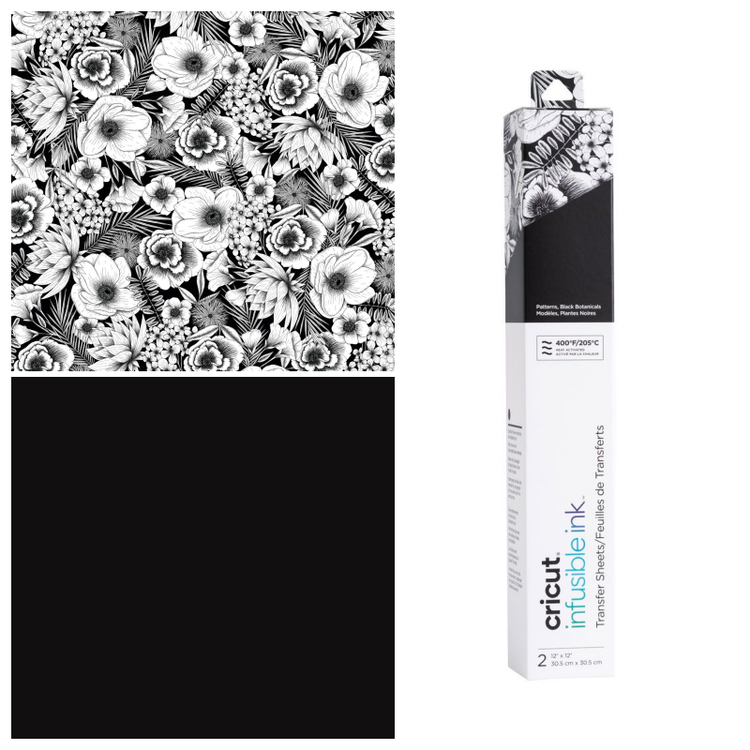 Infusible Ink Transfer Sheet 2-pack, Black Botanicals