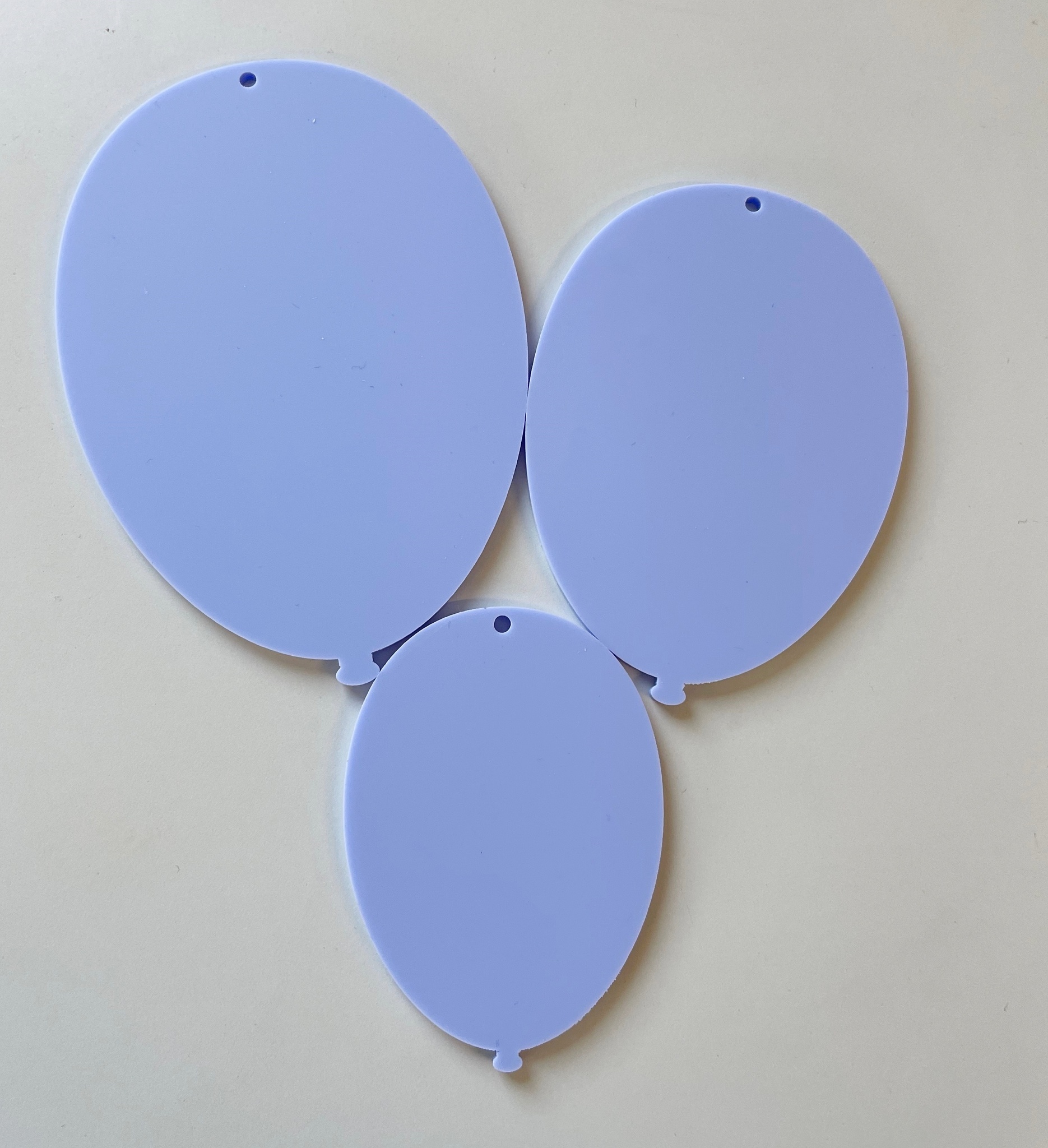 Pastellballong akryl 3-pack, Bubblegum Blue