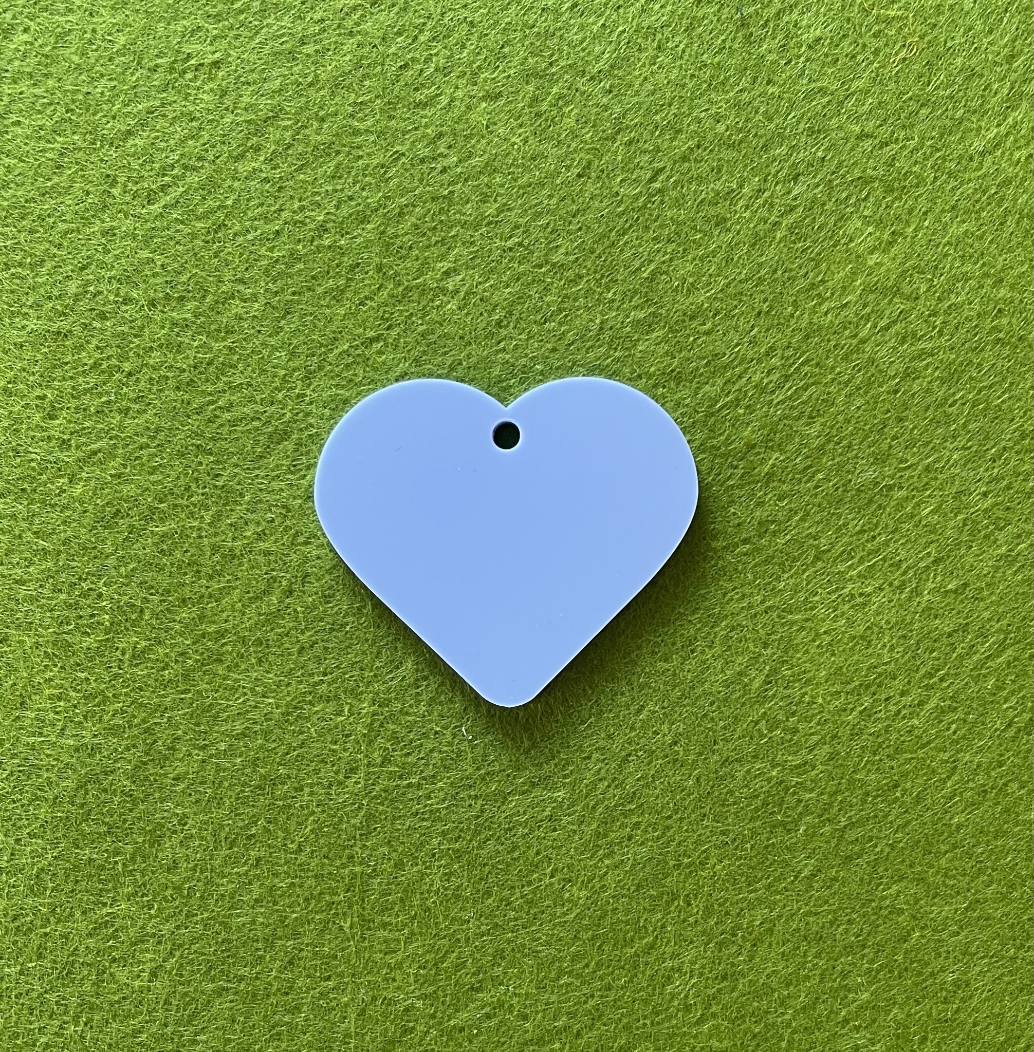 Pastellhjärtan 3-pack platt akryl, Bubblegum blue