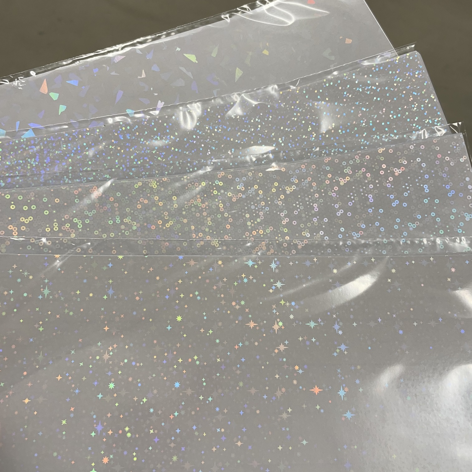 Holographic Laminat Crystal, Sparkle, Bubble, Stars