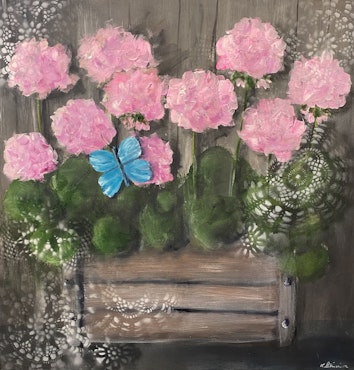Rosa pelargoner.