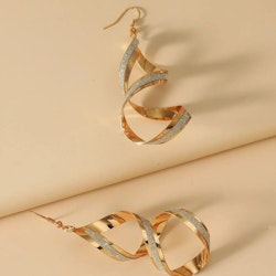 Iriseva abstrakta guld glittrade örhängen