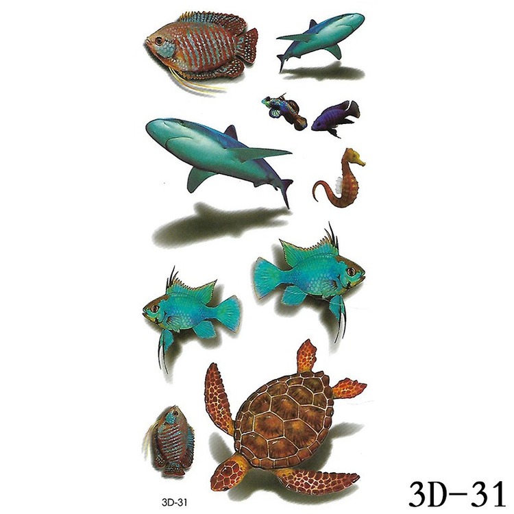 Iriseva fisk multi-3d-tatueringar