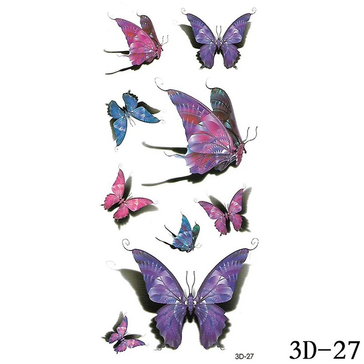 Iriseva fjäril cute 3d-tatueringar