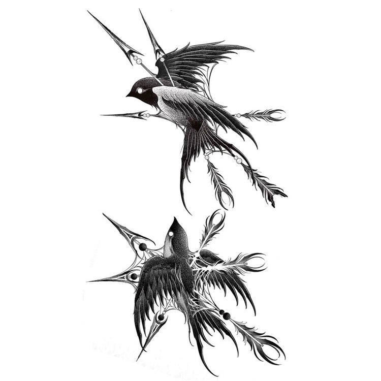 Iriseva fågel tatuering