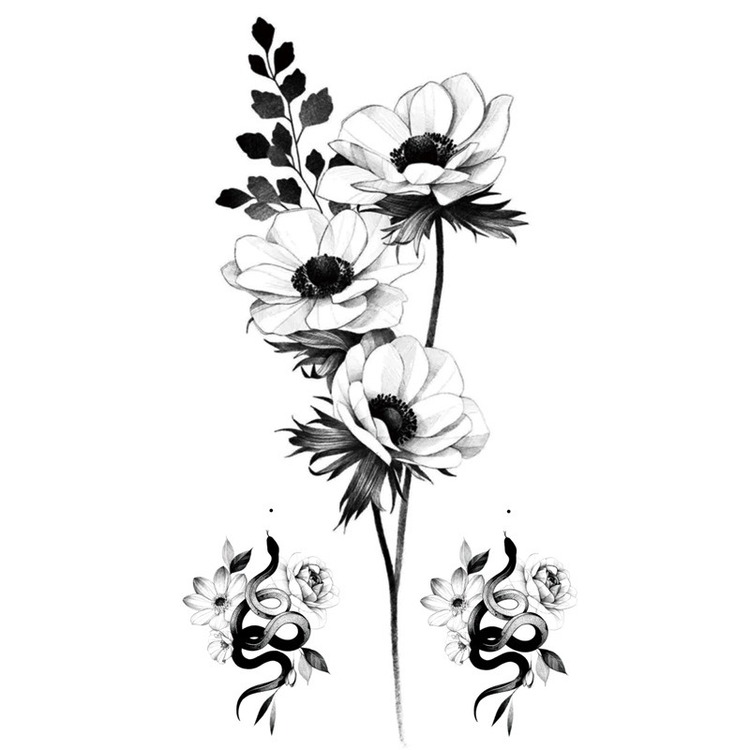 Iriseva blomma tatuering