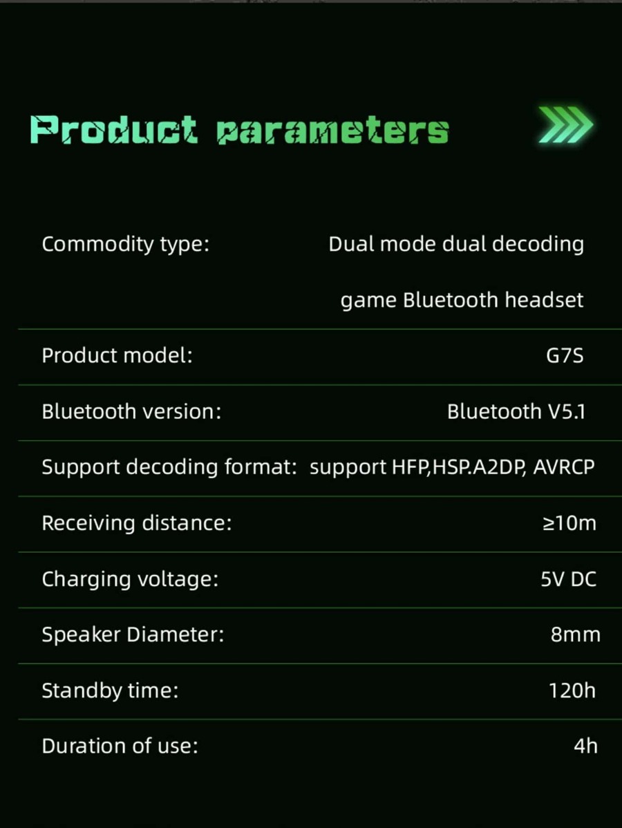 Batteridisplay trådlöst Bluetooth -spelheadset
