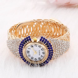 Rhinestone dekorerad kvarts smycken Watch