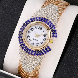 Rhinestone dekorerad kvarts smycken Watch
