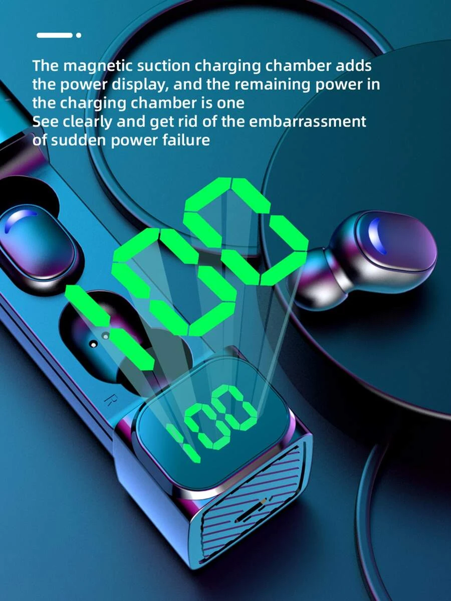 Lightning Pattern Power Display Wireless Headset Compatible With Bluetooth