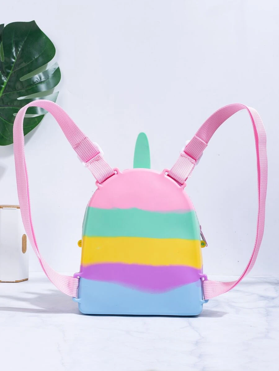 Mini Cartoon Unicorn Design Colorblock Pop It Backpack