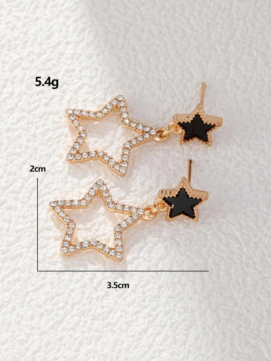 Rhinestone Star Drop Earrings