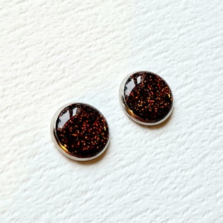 Mörk koppar - Örhängen (12 mm)