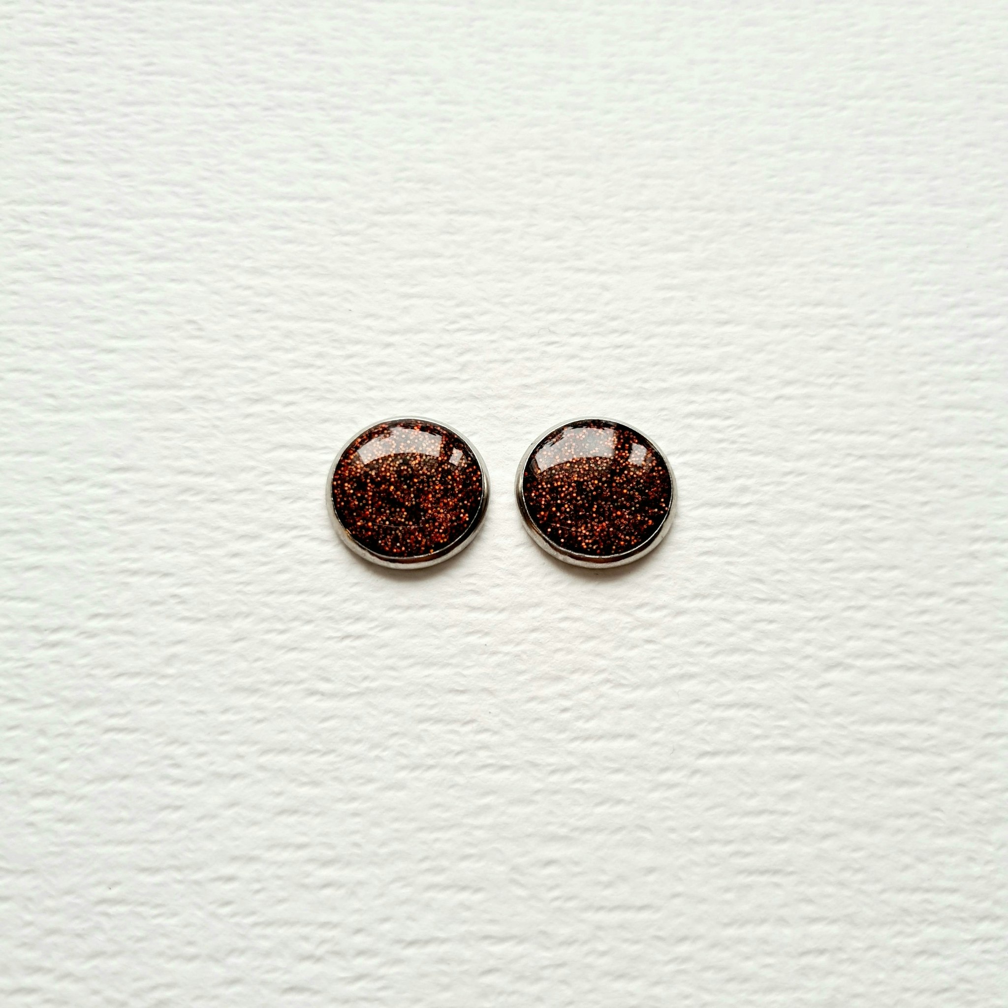 Mörk koppar - Örhängen (14 mm)