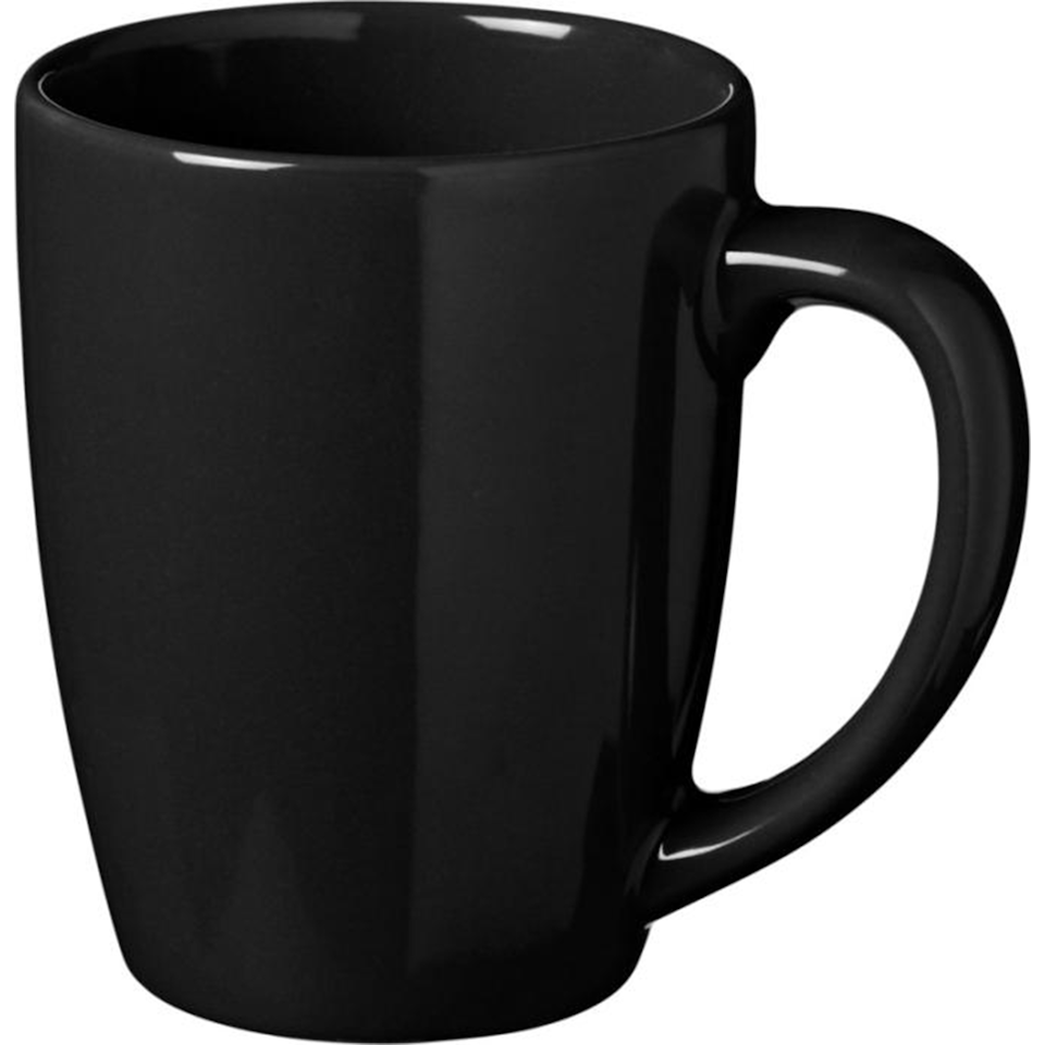Klassisk keramisk kaffemugg i svart.