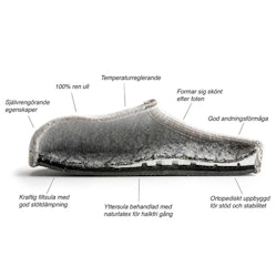 Ulle, MOHAIR SEAMLESS MOHAIRTOFFLA UNISEX, Grey Melange