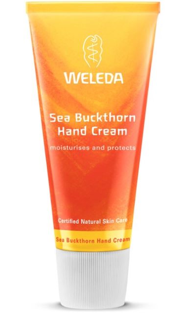 WELEDA, Sea Buckthorn handkräm, lättabsorberande, naturlig handkräm som återfuktar vårdar, mjukgör och skyddar med vitaminrik havtornsolja. Hjälper huden att återfuktas och skyddas samtidigt som dess 