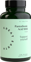 Great Earth, Pantothenic Acid 1000, 90 tabletter
