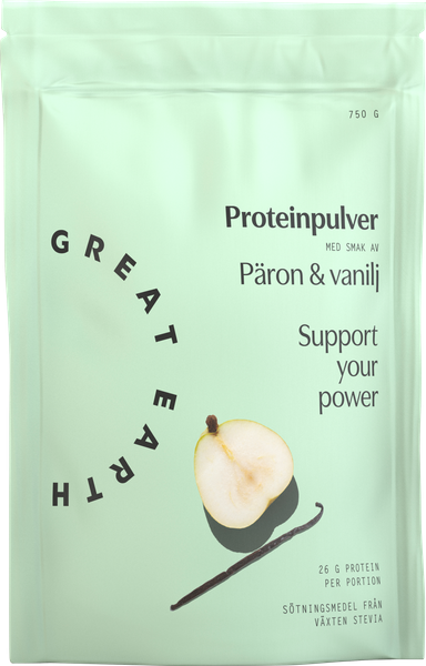 Great Earth, Proteinpulver Päron/Vanilj, 750 gr