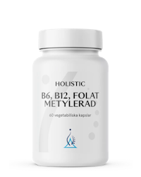 Holistic, B6 B12 FOLAT METYLERAD, B-vitaminerna B6 och B12 är avgörande byggstenar i en välfungerande metylering. De hjälper våra celler att förnya sig. 60 kapslar