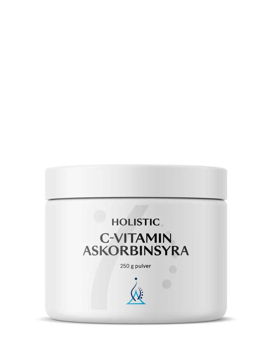 HOLISTIC, C-VITAMIN ASKORBINSYRA,  bidrar till immunsystemets normala funktion och till att skydda cellerna mot oxidativ stress och fria radikaler,  250 G