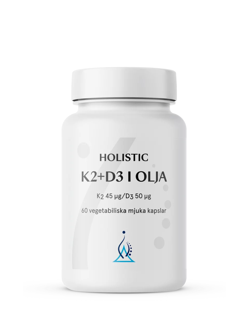 Holistic, K2+D3-VITAMIN I OLJA, 60 KAPSLAR