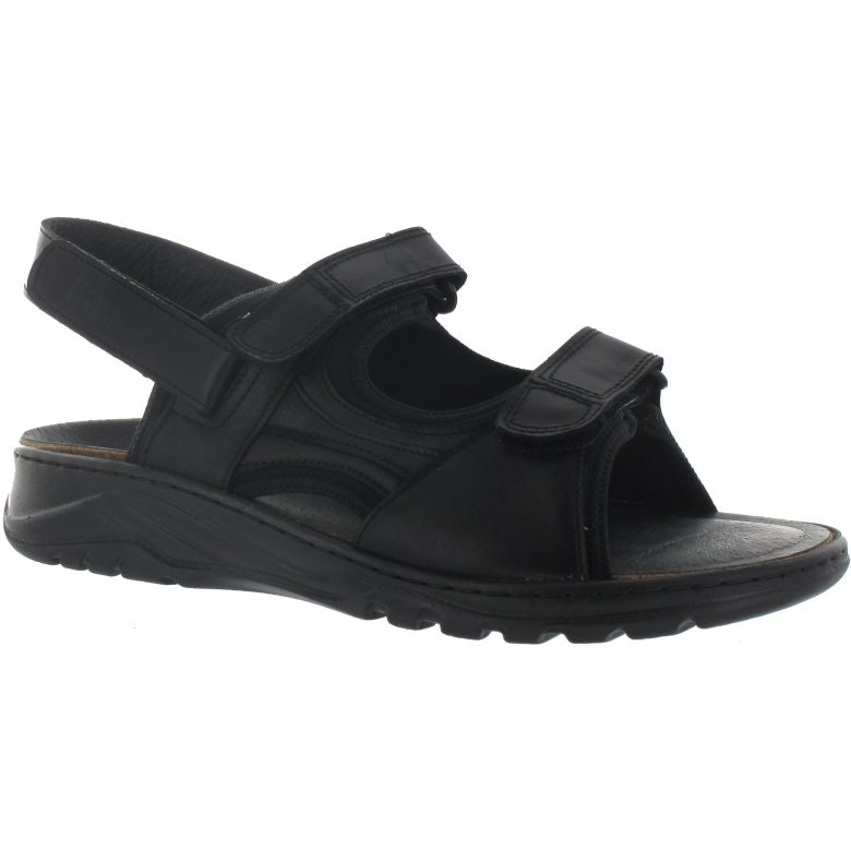 Cinnamon - Lone svart sportsandal, avtagbar hälrem. Textil vid hallux valgus