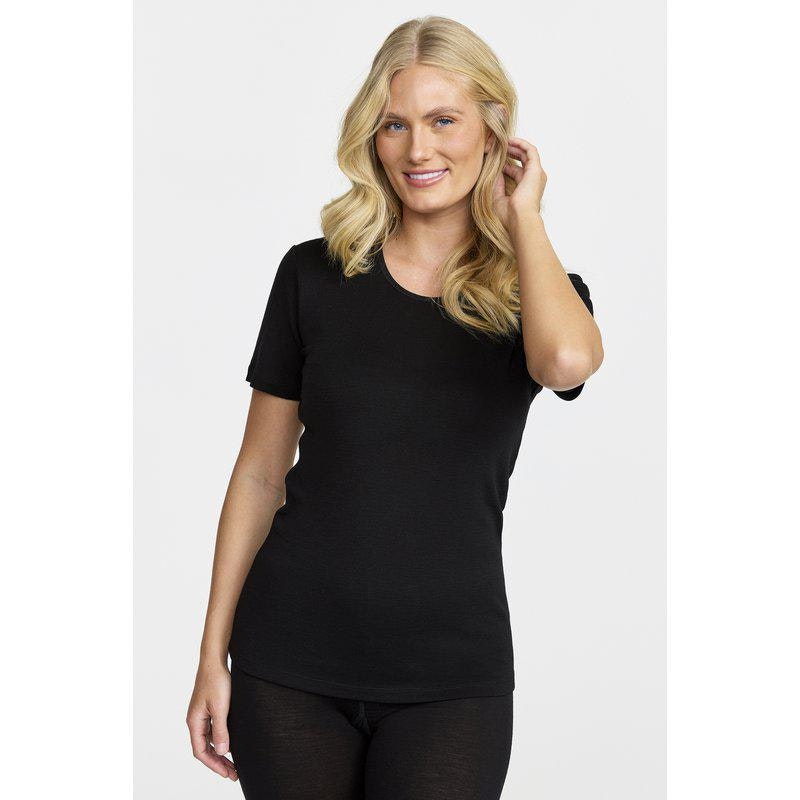 Damella - T-shirt i merinoull Victoria, black