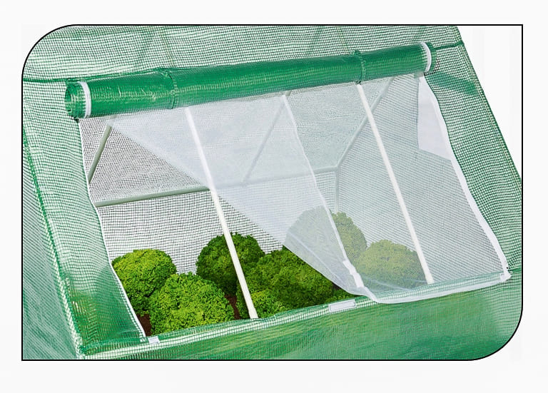 Plastväxthus, 180x140x94cm låg odlingstält för utomhusbruk GardenLine, växthustält med transparent grön folie, fönster med nät