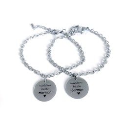 Världens bästa mormor, farmor - armband i kedja