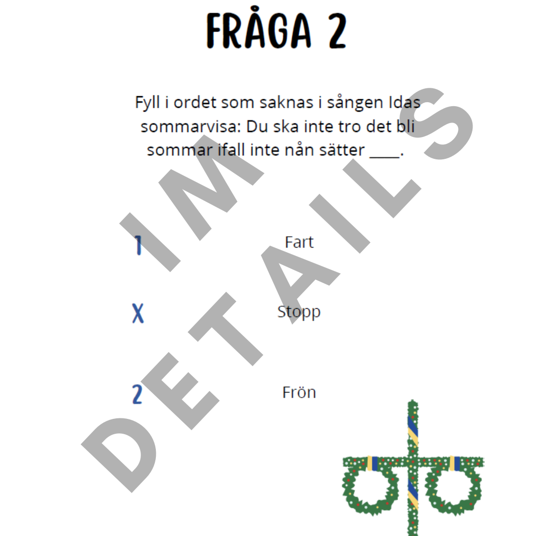 Frågeslinga till midsommar för barn