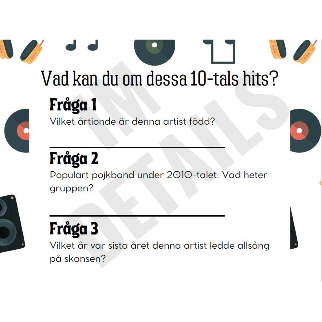 Musikquiz - 10-talet