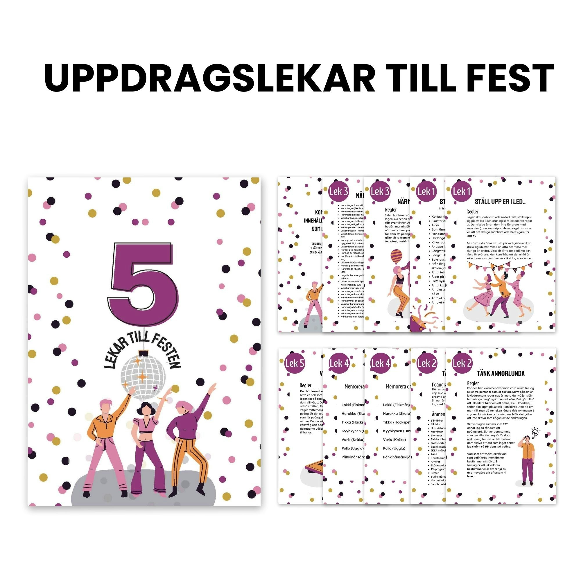 5 lekar till festen - Uppdragslekar - IM details - en del av  festligatips.com