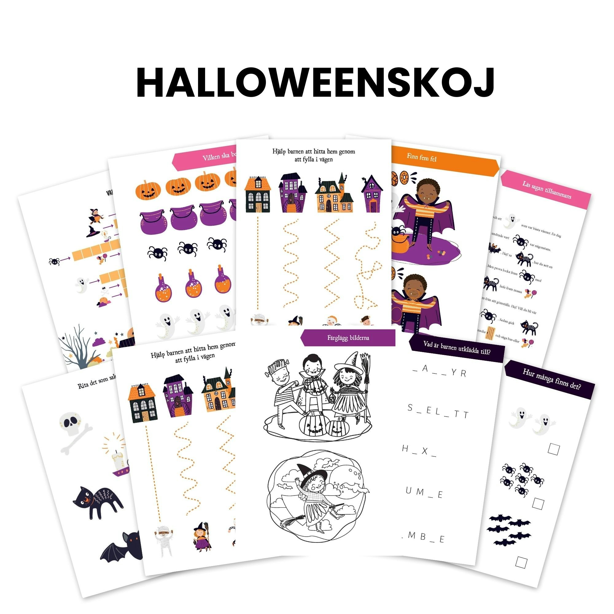 Halloween aktiviteter för barn - digital produkt