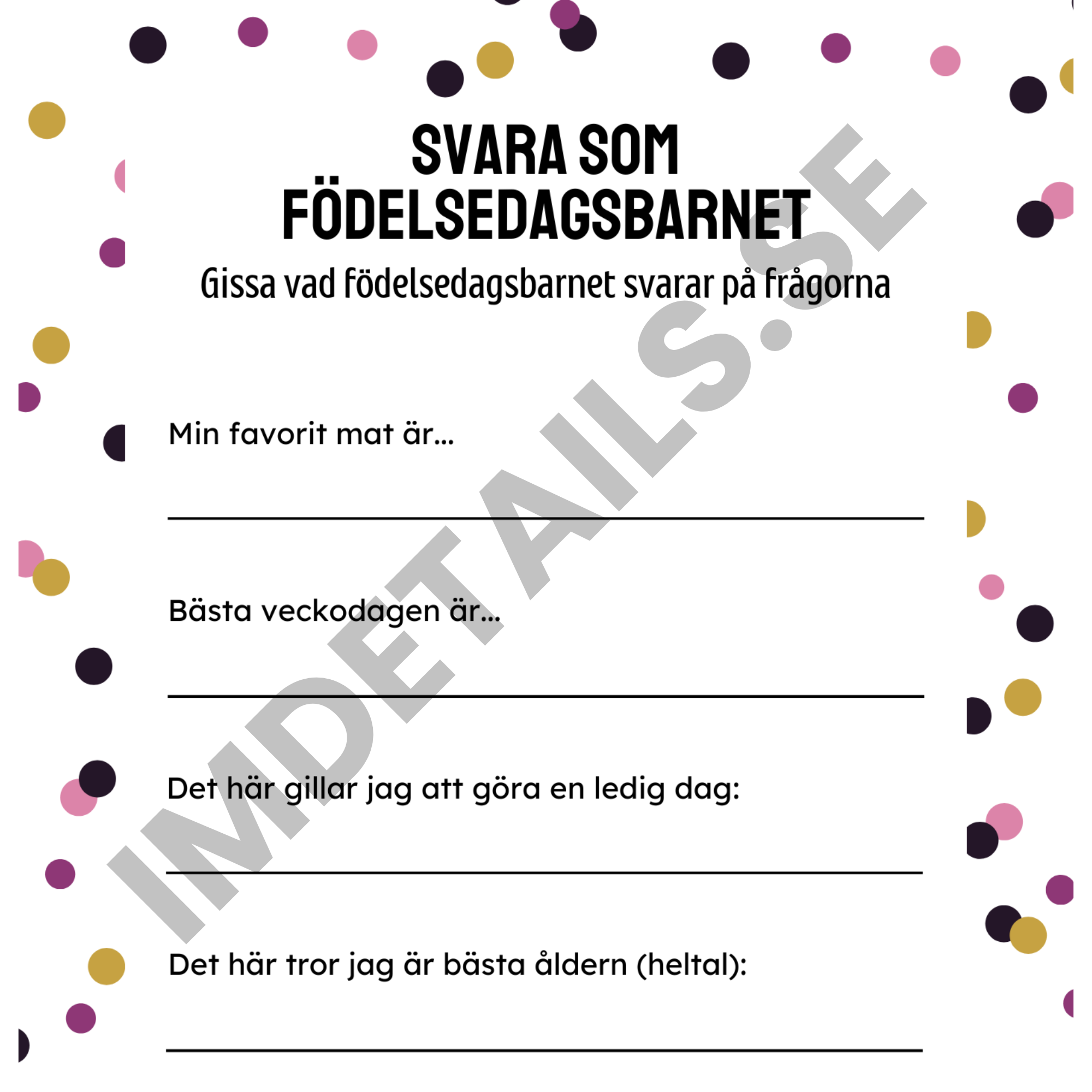 Svara som födelsedagsbarnet