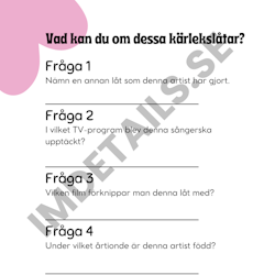 Musikquiz - kärlekslåtar