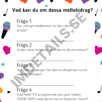 Musikquiz - Melodifestivalen Nr 1