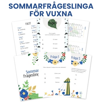 Sommarfrågeslinga för vuxna