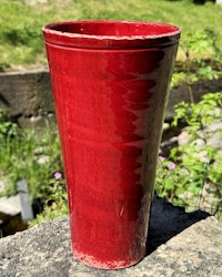 Kopia Handgjord vas 30 cm. Röd.