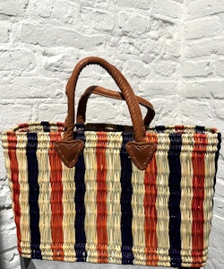 Stråväska/shoppingbag 43 cm. Färgmix.
