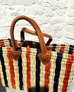 Stråväska/shoppingbag 43 cm. Färgmix.