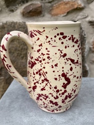 Handgjord kanna 20 cm. Spruzzi. Vinrött.