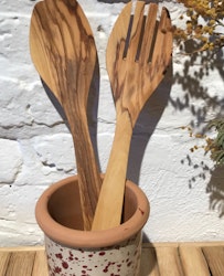 Salladsbestick i olivträ 33 cm.