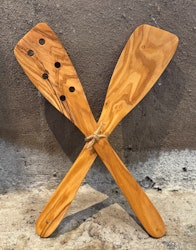 Stekspade i olivträ 30 cm. Set om 2 stycken.