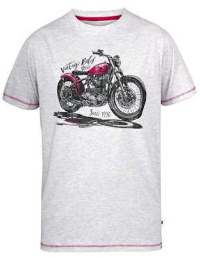 D555 Miles Vintage Rides Motorbike Printed T-Shirt