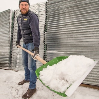 Snö- och spannmålsskyffel, plast med aluminiumskär