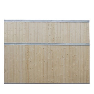 Mellanvägg 3,5 m, tät utan galler, inkl granplank. SWE