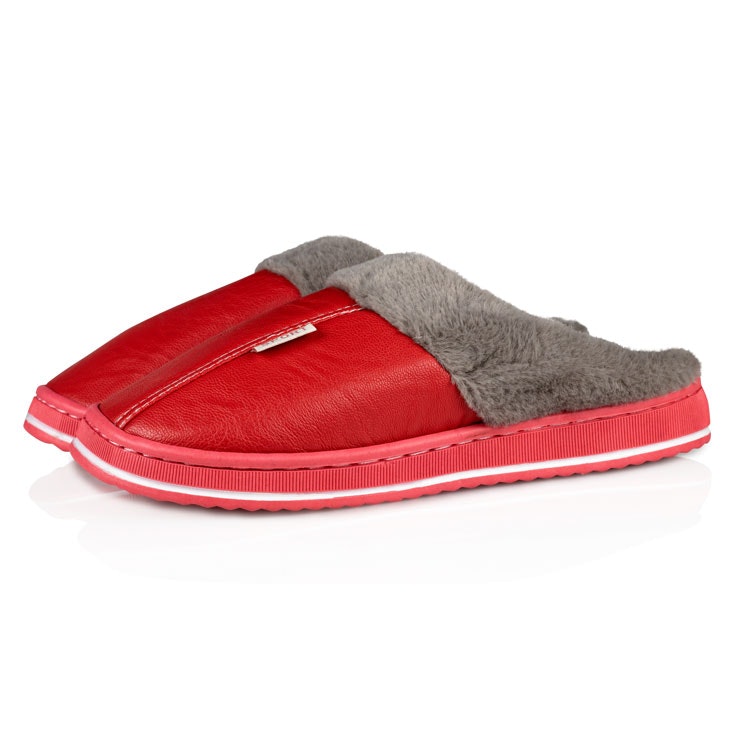 Leren pantoffels (rood)